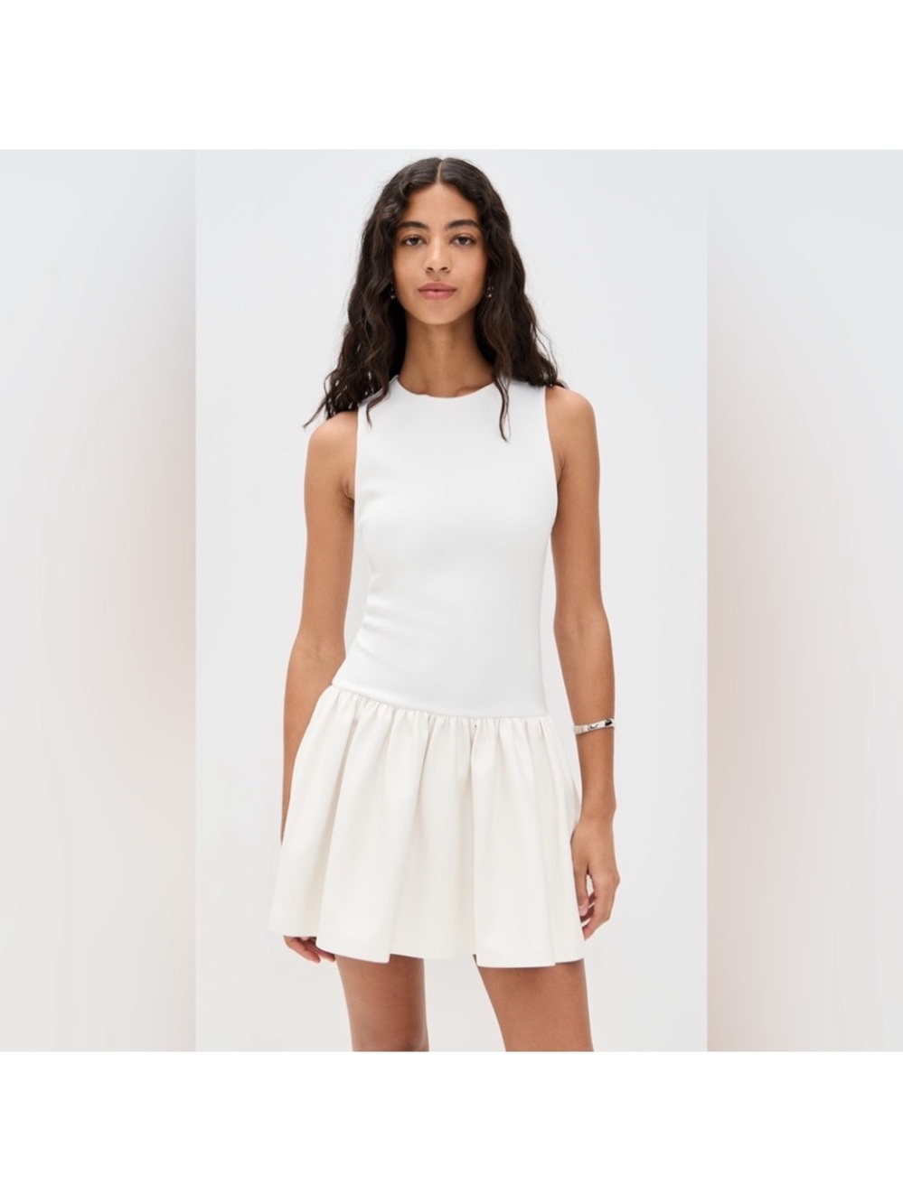 Alice and Olivia Ella Combo Faux Leather Sleeveless Dress size 4 NWT